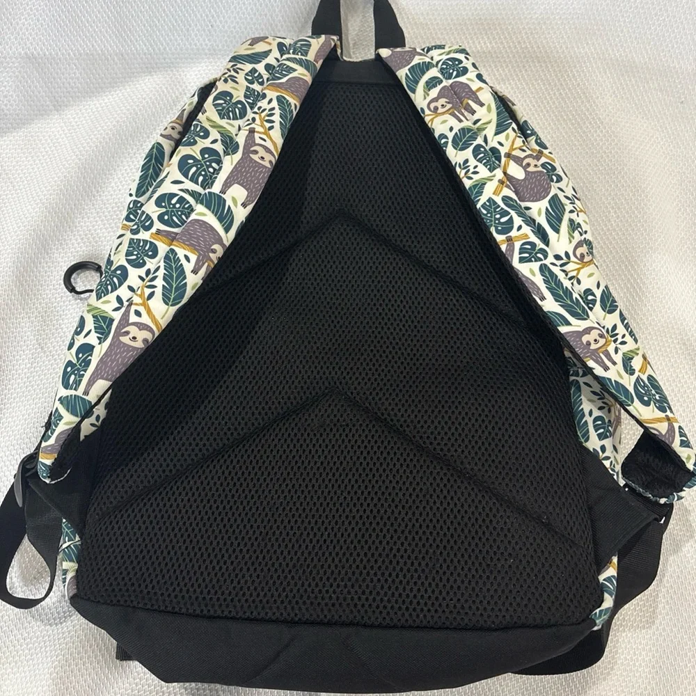 Sloth Backpack Leaves And Branches Green And Grey Multipocket